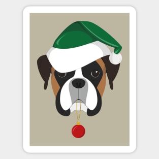 Christmas Boxer Dog Sticker